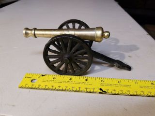 Antique Cast - Iron & Brass Miniture Field Cannon