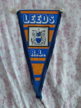 Vintage Leeds Rugby League Pennant Rare Old