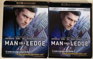 Man On A Ledge 4k Ultra Hd Blu Ray 2 Disc Set,  Rare Oop Slipcover Sleeve Buy It