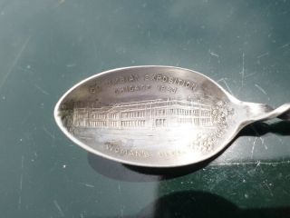 Antique 1893 Columbian Exposition Sterling Silver Souvenir Spoon Rotating World 2