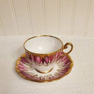 Vintage Royal Standard,  557 Tea Cup & Saucer Set Hand Painted Pink Crocus.