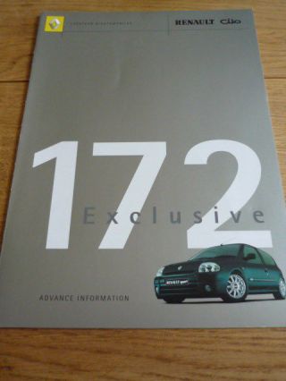 Rare,  Renault Clio 172 Exclusive Brochure M