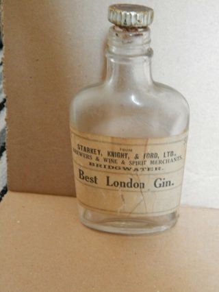 Rare Vintage Starkey Knight & Ford Bridgwater London Gin Half Bottle Empty