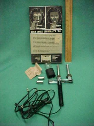 Vintage Quack Medicine National Electric Instrument Co.  Twin Trans Illuminator