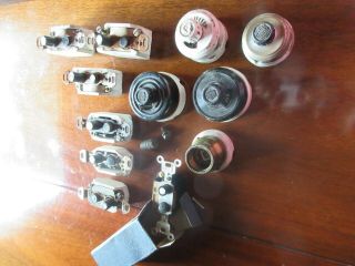 Box Of Antique Push Button Light Switches &sockets (one)