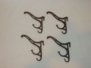 Set Of 4 Cast Iron Swivel Coat Hat Rack Hanger Hook Hooks For School House