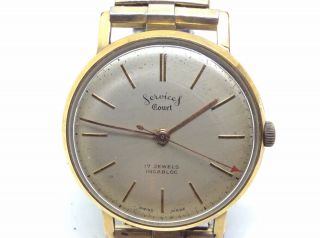 Rare Antique Vintage Gents 9ct Rolled Gold Services Court Mechanical Wristwatch