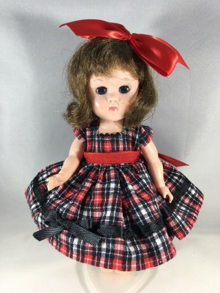 Vintage Mommy - Made Red & Black Plaid Dress Fits Ginny w - Bloomers & Bow (No Doll) 2