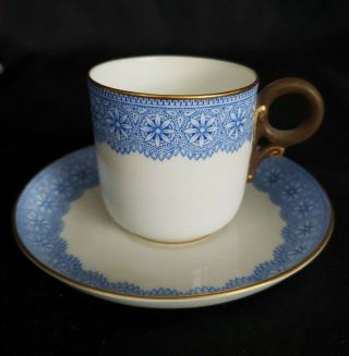 Royal Worcester Demitasse Cup Saucer Set Rare 1880 