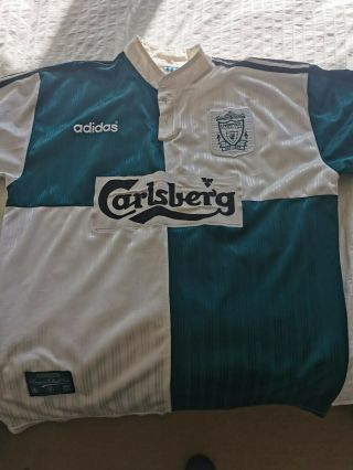 Liverpool Fc Vintage 1995/96 Rare Away Top Xl.