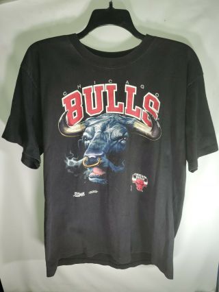 Vintage Salem Sportswear Chicago Bulls Graphic T - Shirt Xl Made Usa Jordan Rare