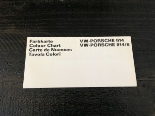 Rare 1970 Porsche 914 - 6 914 Color Chart Farbkarte Brochure 914/6
