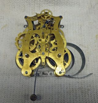 Antique Seth Thomas Plymouth Lyre Shaped Clock Movement,  Parts