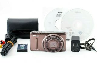 Nikon Coolpix S9500 Digital Camera Sepia Brown 18.  1 Mp 22x Lens Rare