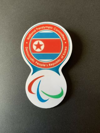 V Rare London 2012 Olympics Pin Badge Team Dprk Committee Flag Paralympics Noc
