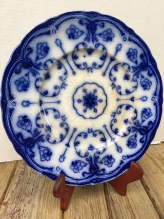 Antique Conway Semi Porcelain Wharf Pottery Flow Blue 10 