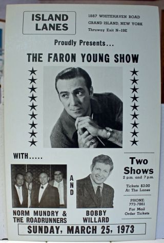 Rare Vintage Country Music Poster - The Faron Young Show -