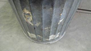 SMALL Vintage Galvanized Wire Bail Garbage Trash Can With Lid COOL 3