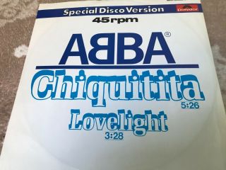 Abba Chiquitita/lovelight 12 “ Single Rare Germany Maxi Single Polydor