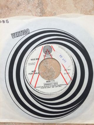 Aphrodite’s Child 7 Inch Vinyl Prog Rock Psych Rare A Label Promo 1972