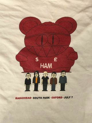 Radiohead Official W.  A.  S.  T.  E Oxford South Park 2001 T Shirt L/XL RARE Thom Yorke 2