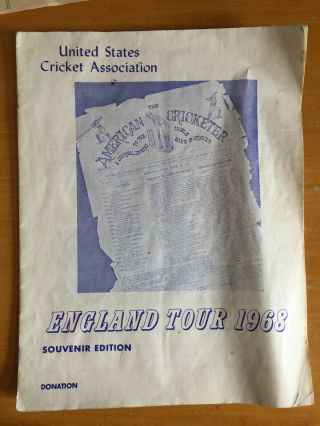 1968 Rare Signed X 17 United States Cricket Association England Tour Programme