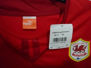 Puma Cardiff City Fc Home T - Shirt Xl 2012 - 2015 Rare Red Kit Rrp £42