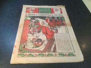 1933 Bristol Evening World Paper,  Rare Mickey Mouse Strip Comic