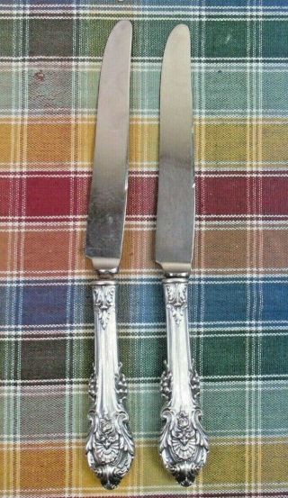 (2) Wallace Sir Christopher Hollow Handle Sterling Stainless Dinner Knives