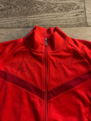 Rare Nike Red Aids Awareness Football Track Jacket Signed Mens L 42 - 44” Chest