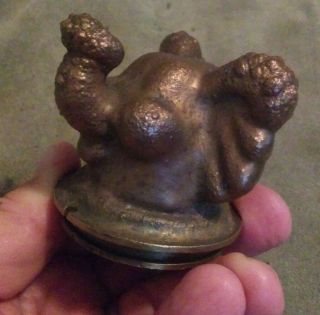 Antique Vintage Industrial Toy Mold Threaded Base Elephant Head Trunk Up Brass