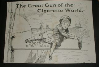 Rare British Boer War Propaganda Advert Ogden Guinea Gold Cigarettes 6 Nr