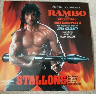 Rambo First Blood Part Ii Soundtrack Vinyl Lp - Jerry Goldsmith - Rare 1985