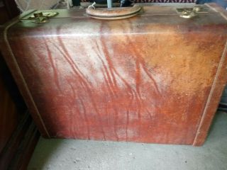 Vintage Luce Luggage 22 " Long 18 " Tall 8 " Thick Antique Locking Suitcase / Trunk