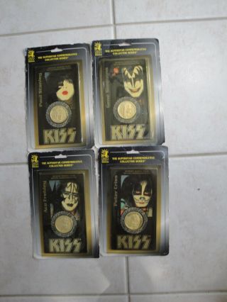 Rare Complete Set 4 Kiss Liberty Collector Series 3 - D Silver & Gold Coins