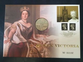 Gb Stamps First Day Cover 2001 Queen Victoria With £5 Coin Royal Rare