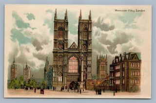 Hold To Light Transparency Series Htl Westminster Abbey London Antique Postcard