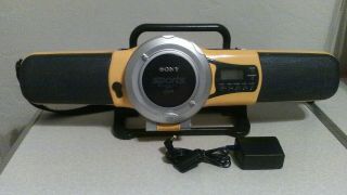 Rare Sony Sports Esp 2 Boombox Zs - X7 Cd Am/fm Radio Yellow W/ Power Supply