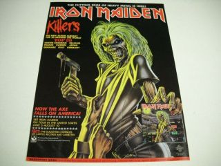 Iron Maiden Rare 1981 Promo Poster Ad Cutting Edge Heavy Metal Is Here