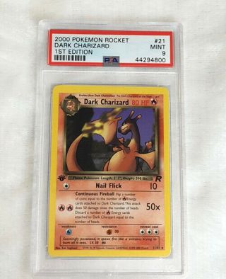 2000 Pokemon Rocket 1st Edition Dark Charizard Rare 21 Psa 9 Non - Holo
