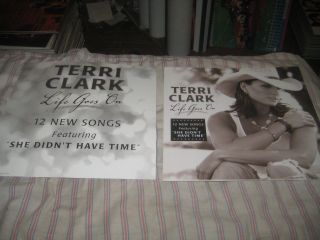 Terri Clark - Life Goes On - 1 Poster Flat - 2 Sided - 12x12 Inches - Nmint - Rare