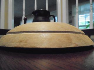 1800s Wonderful Hand Turned Wooden Dough Bowl With Large Lip No Cracks