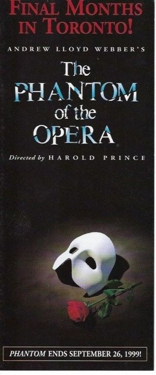Kiss Paul Stanley Phantom Of The Opera Pantages Theater Brochure Toronto Rare