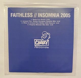 Faithless - Insomnia - Rare 4 Tracks Promotional Cd In A Plastic Sleeve