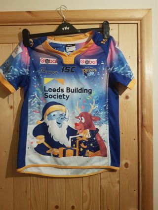 Isc Leeds Rhinos Building Society Limited Edition Rare Xmas Top Child Age 12 Ish