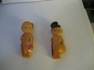 Mid Century Vintage Husband And Wife/married Couple Celluloid Kewpie Dolls/japan