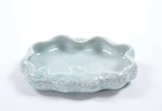 A Rare Chinese Clair - De - Lune Porcelain Brush Washer