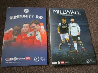 Millwall V Derby County 2019/20 June 20th Bhcd,  Very Rare Postponed Game