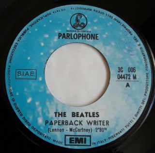 The Beatles Paperback Writer Rare 1976 Italian Parlophone 2 - Track 7 " Vinyl