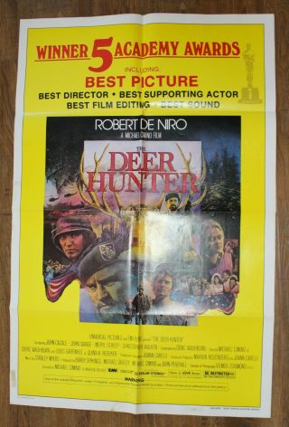 The Deer Hunter 1978 Movie Poster One - Sheet Vintage Rare De Niro Streep